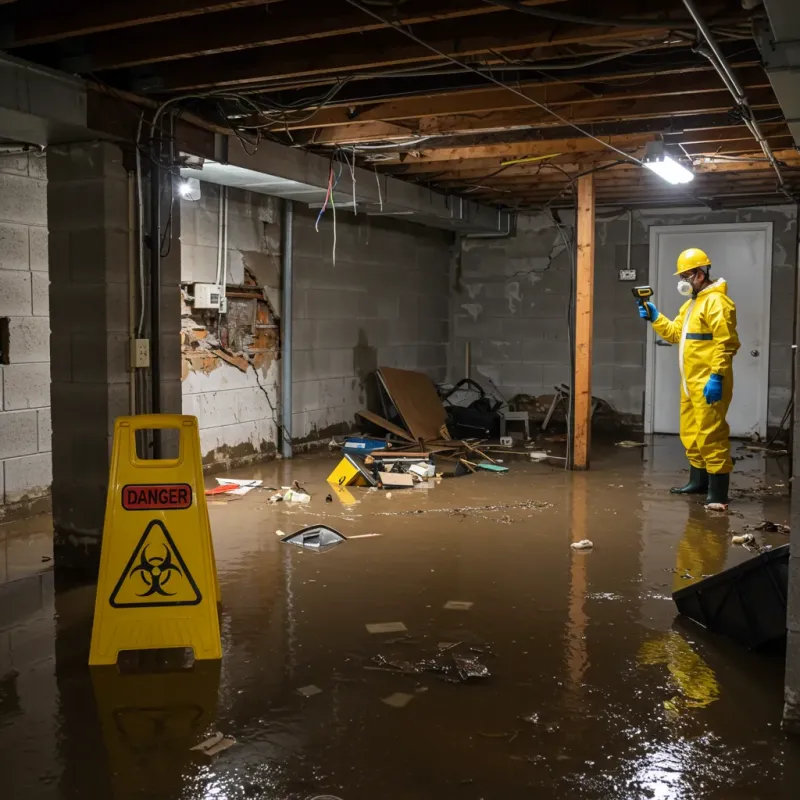 Flooded Basement Electrical Hazard in Grove Hill, AL Property